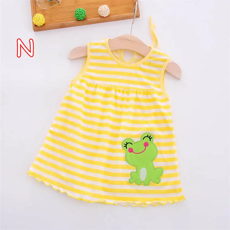 Г. Милое платье для маленьких девочек, Vestido infantil хлопковые платья трапециевидной формы без рукавов Повседневная одежда мини-принцессы от 0 до 24 месяцев - Color: N