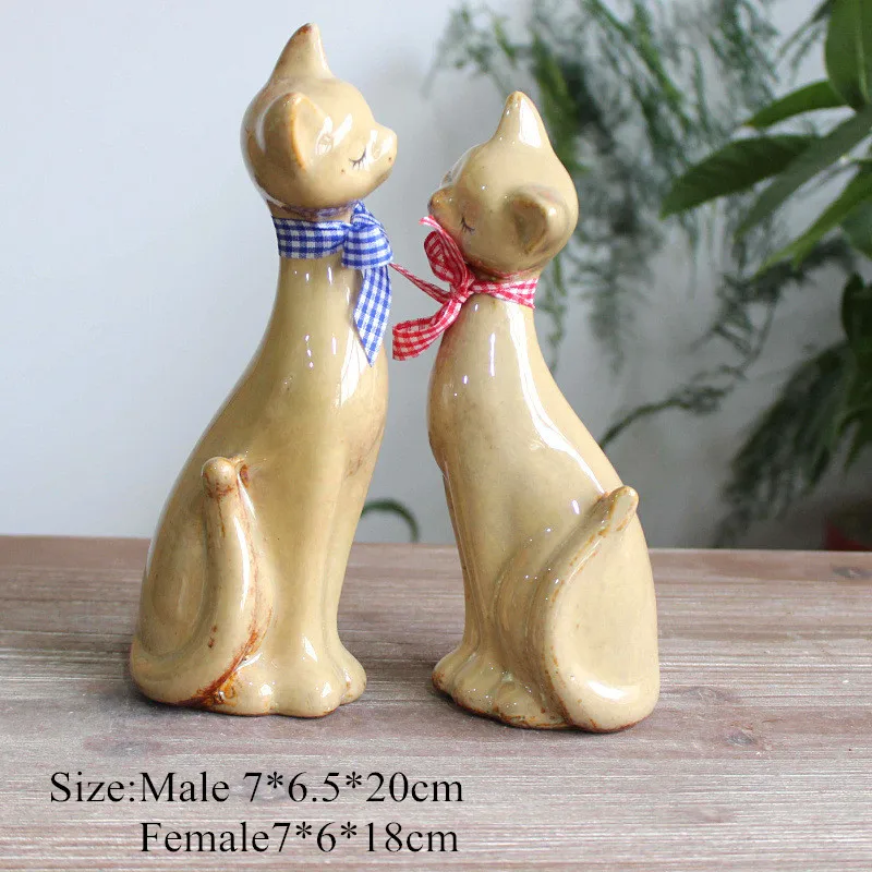 Буф 2 шт./компл. Современная Абстрактная живопись в виде пары кошек статуя