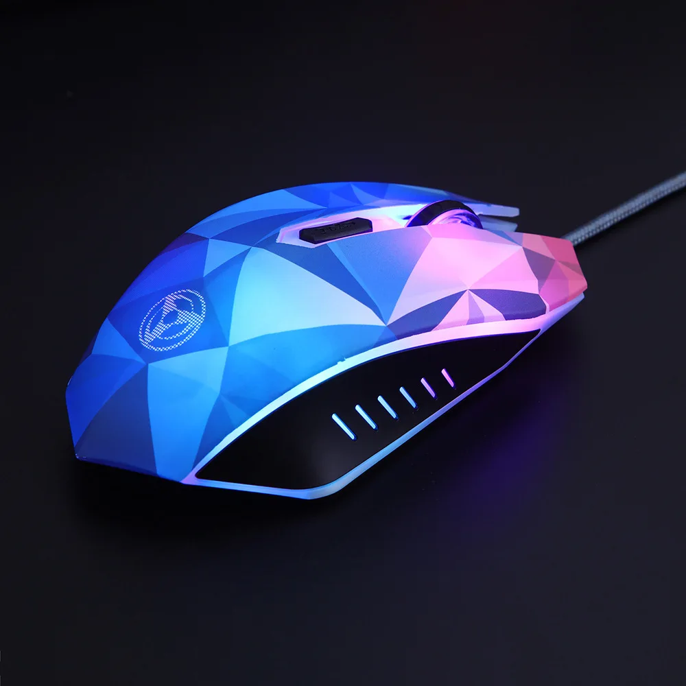 Оригинальная игровая мышь Hongsund Dazzle Color Diamond Edition, проводная оптическая компьютерная мышь для геймера