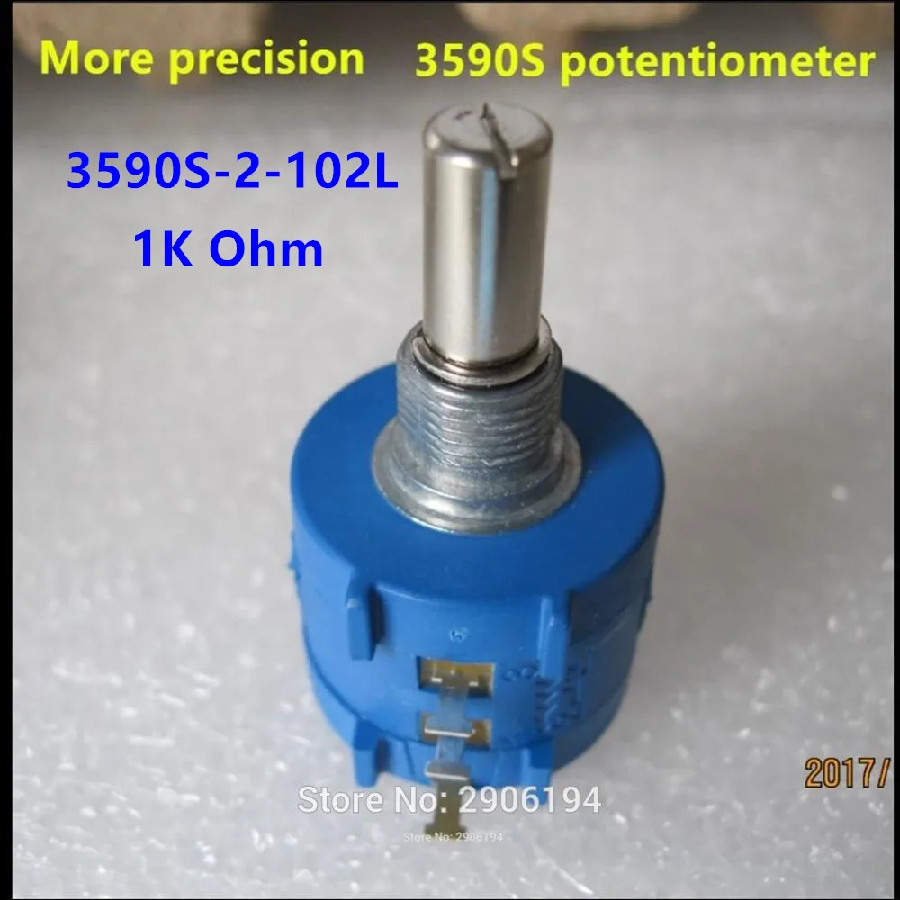 

Переключатель потенциометра 3590S-2-102L 3590s 1K, 10 колец, прецизионный регулируемый резистор, многооборотный потенциометр 3590s-2-102l