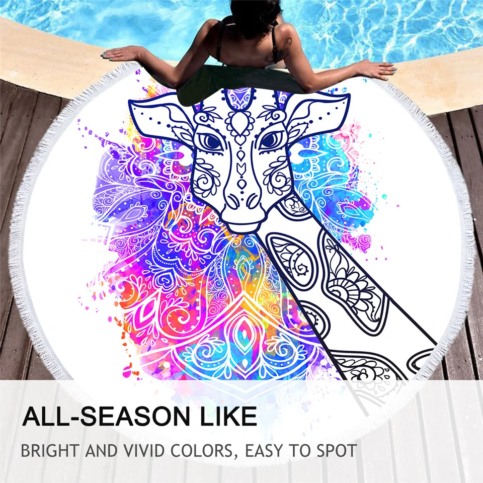 Постельное белье Жираф микрофибра полотенце акварельное искусство банное для