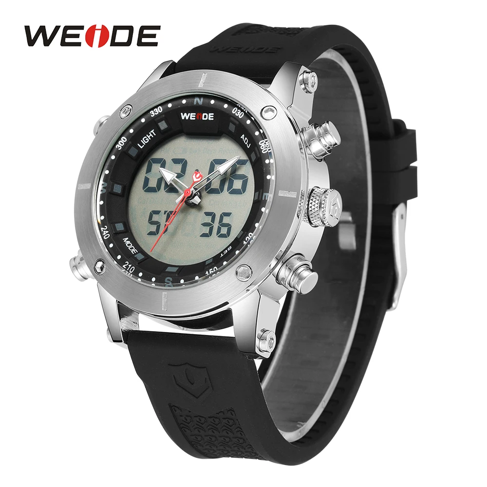 WEIDE мужские армейские часы кварцевые будильники Хронограф Дата Цифровой дисплей