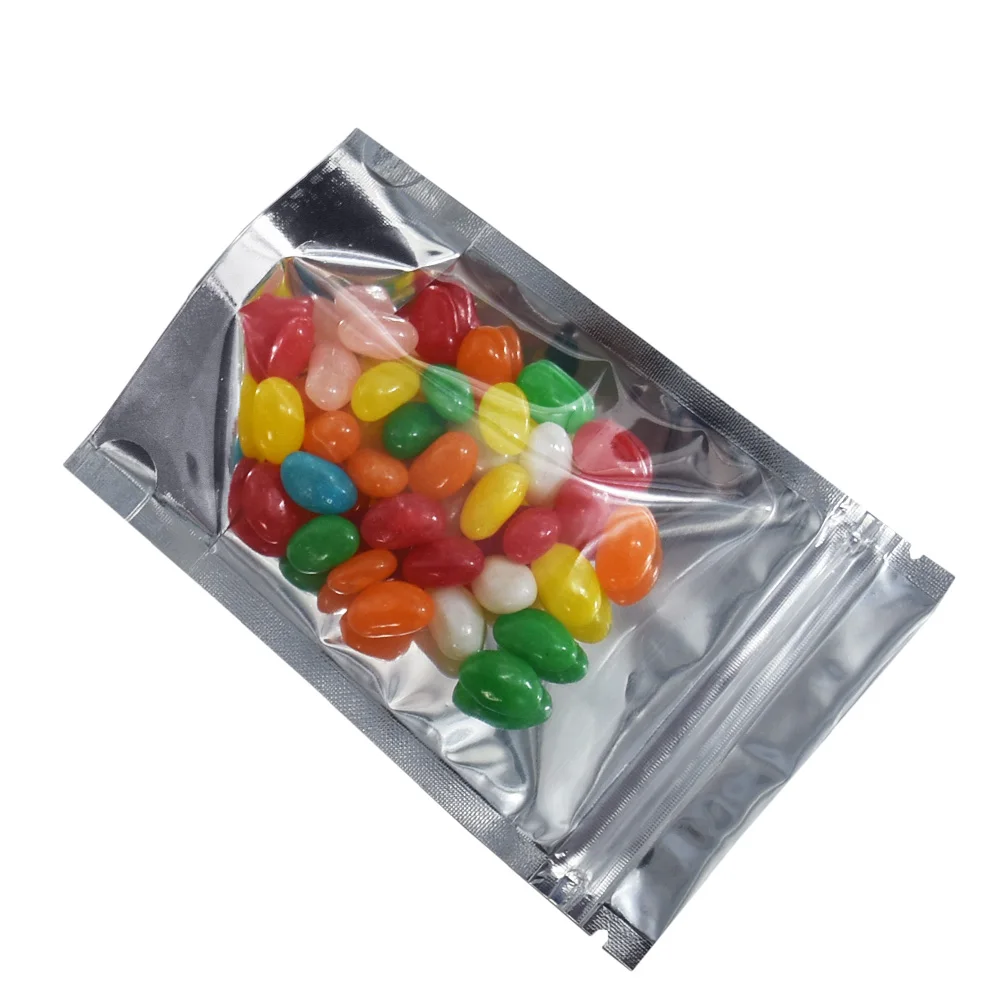 

10*15cm Reclosable Mylar Clear Plastic Zip Lock Bags Stand Up Translucent Heat Sealable Zipper Bag Dried Food Candy Packing Bag
