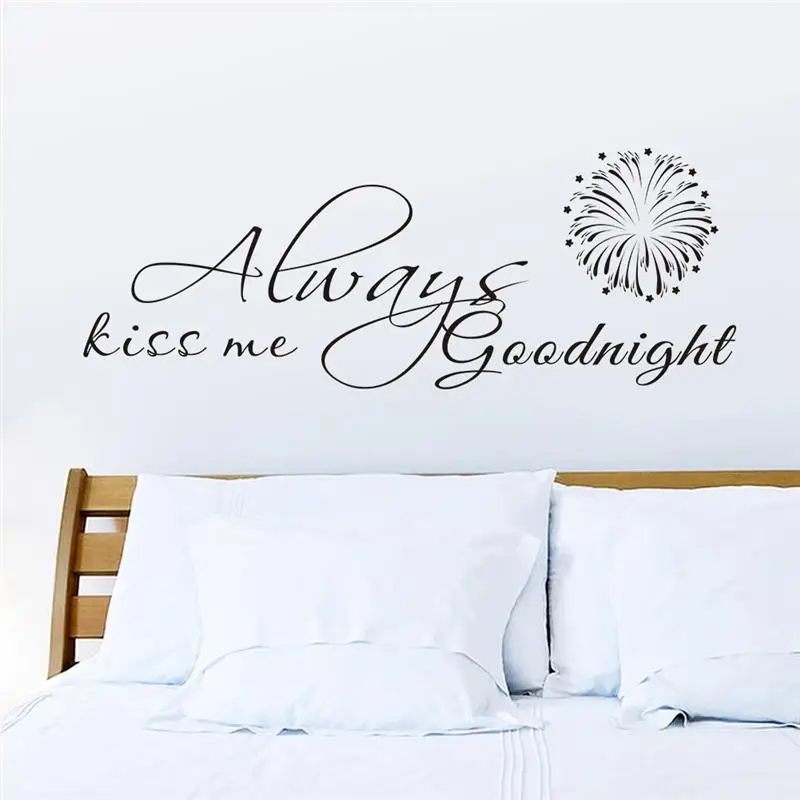 Наклейки на стену с надписью Always Kiss Me Goodnight | Дом и сад