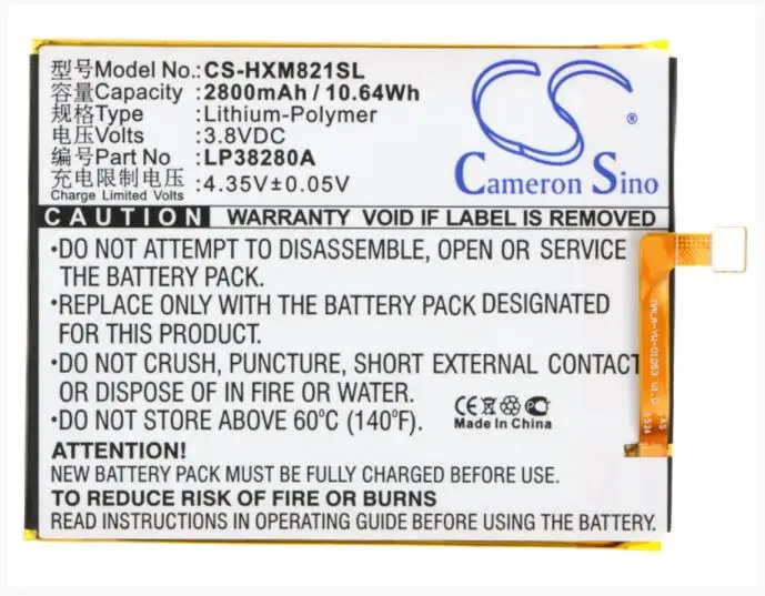 

Аккумулятор Cameron Sino 2800 мАч для мобильного телефона HISENSE HS-M821 M821 N1 LP38280A, аккумулятор для смартфона