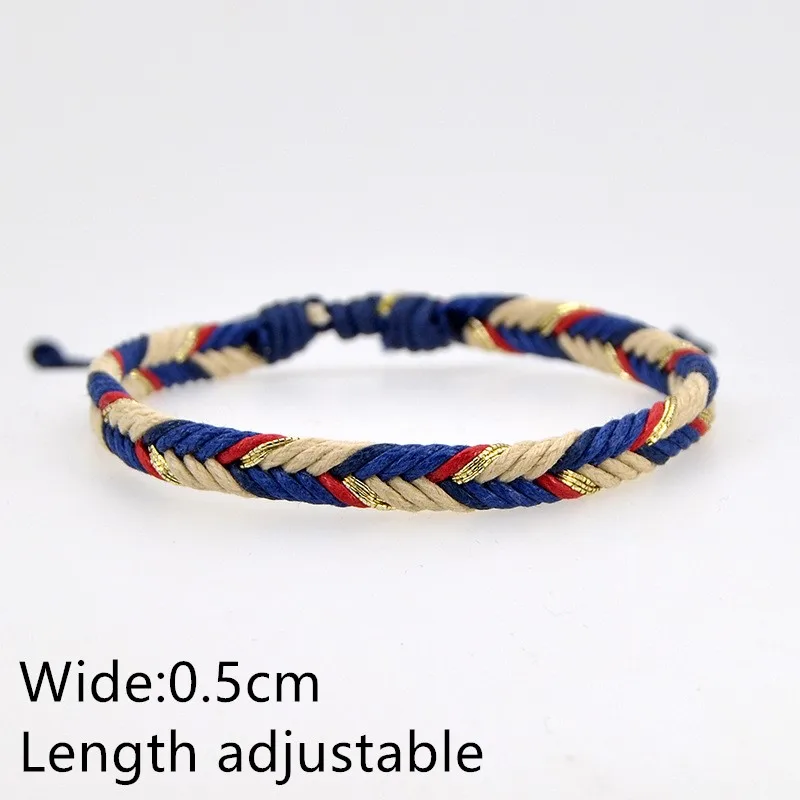 Женский плетеный браслет Lucky Rope цветной винтажный с нитью | Украшения и