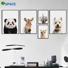 Лама панда слон зебра собака настенная живопись холст скандинавские постеры и принты настенные картины для детской комнаты настенный Декор