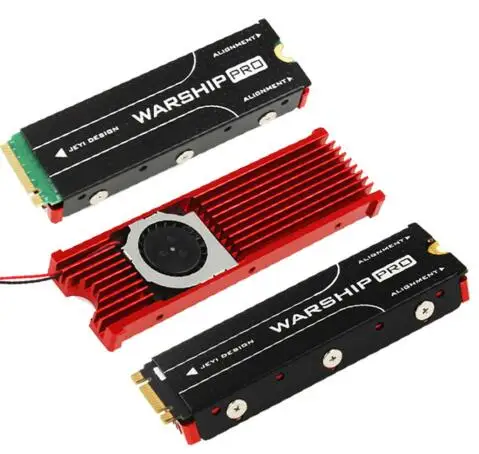 JEYI охлаждающий военный корабль вентилятор NVME NGFF M.2 радиатор 2280 ssd металлический лист теплопроводность Кремниевая пластина охлаждающий вентилятор Радиатор - Цвет: Красный