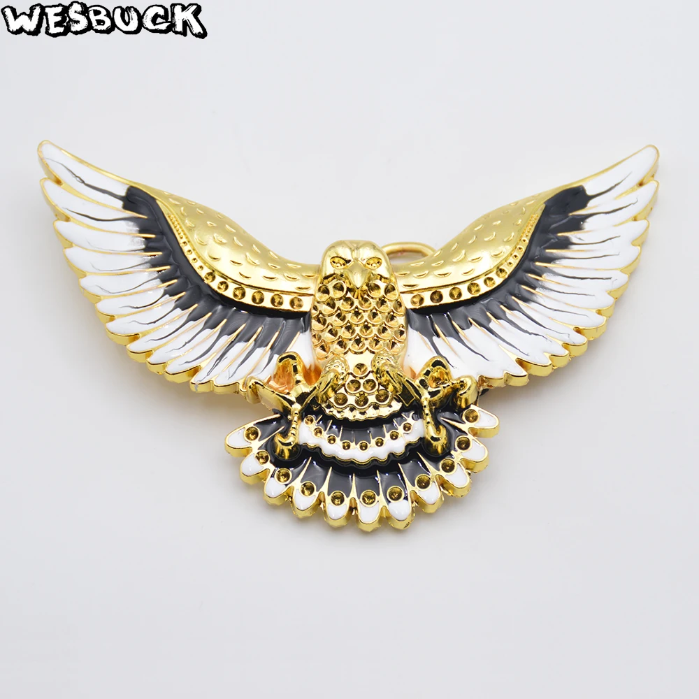 WesBuck брендовые Золотые орлы в американском стиле металлические пряжки для мужского ремня пряжки с ремнем из ПУ ковбойский пояс