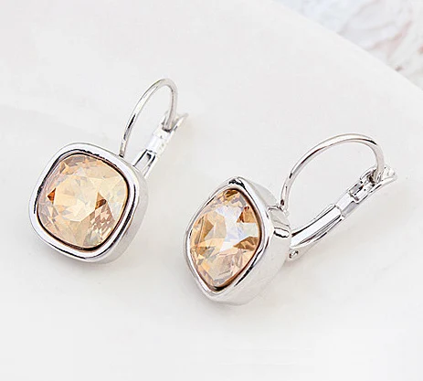 Классические квадратные искусственные кристаллы Swarovski серьги для женщин