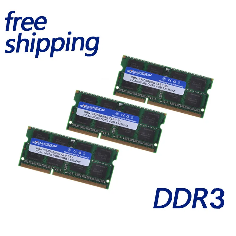 Бесплатная доставка, ноутбук KEMBONA, DDR3, 1 ГБ, PC3-8500 DDR3, 1066 МГц, ноутбук/оперативная память ноутбука/однополосная память