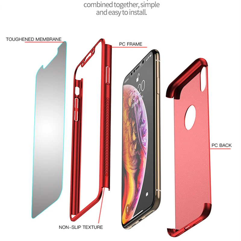 Для iPhone X Чехол IPAKY брендовый чехол для Apple iPhone Xs Max XR с защитой экрана полный корпус чехол для iPhone Xs 360 чехол