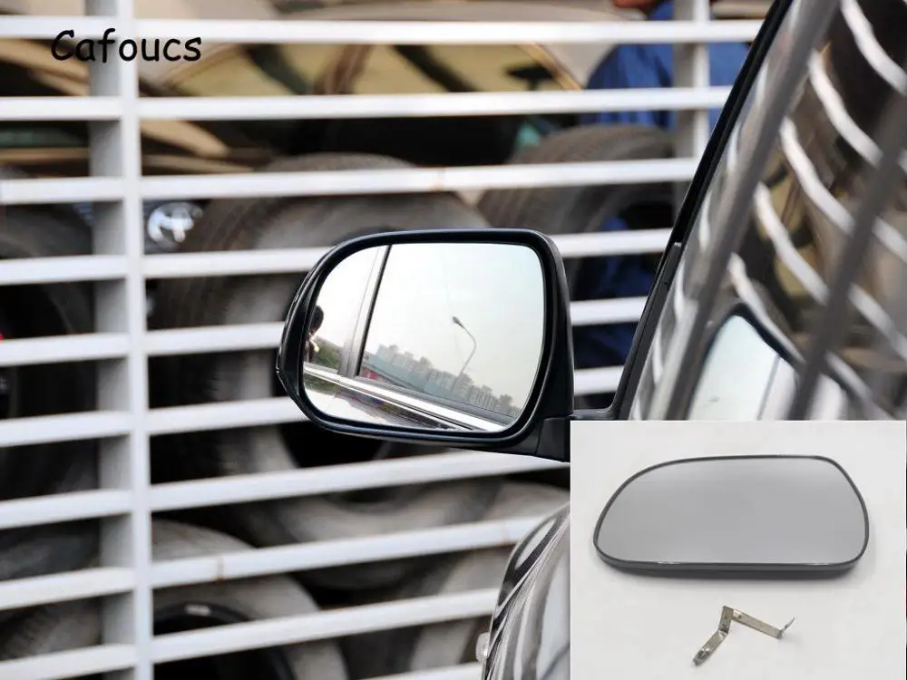 Left side LH Cafoucs Отопление зеркало Стекло для Toyota Highlander 2007 2008 2009-2013 Зеркало заднего вида Стекло 87931-0E050 87961-0E040 - Цвет: Left side LH