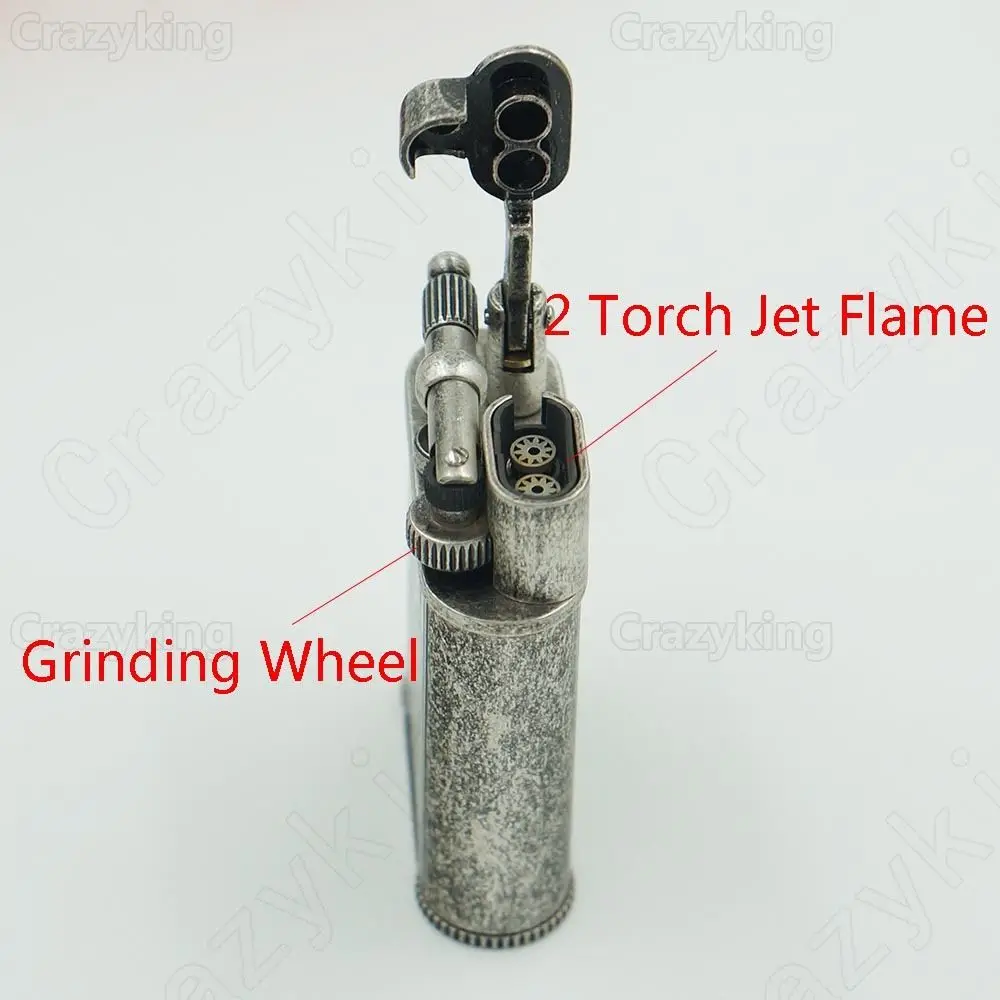 Винтажный серебристый/воодушевленный Медный 2 фонарик струйный пламенный