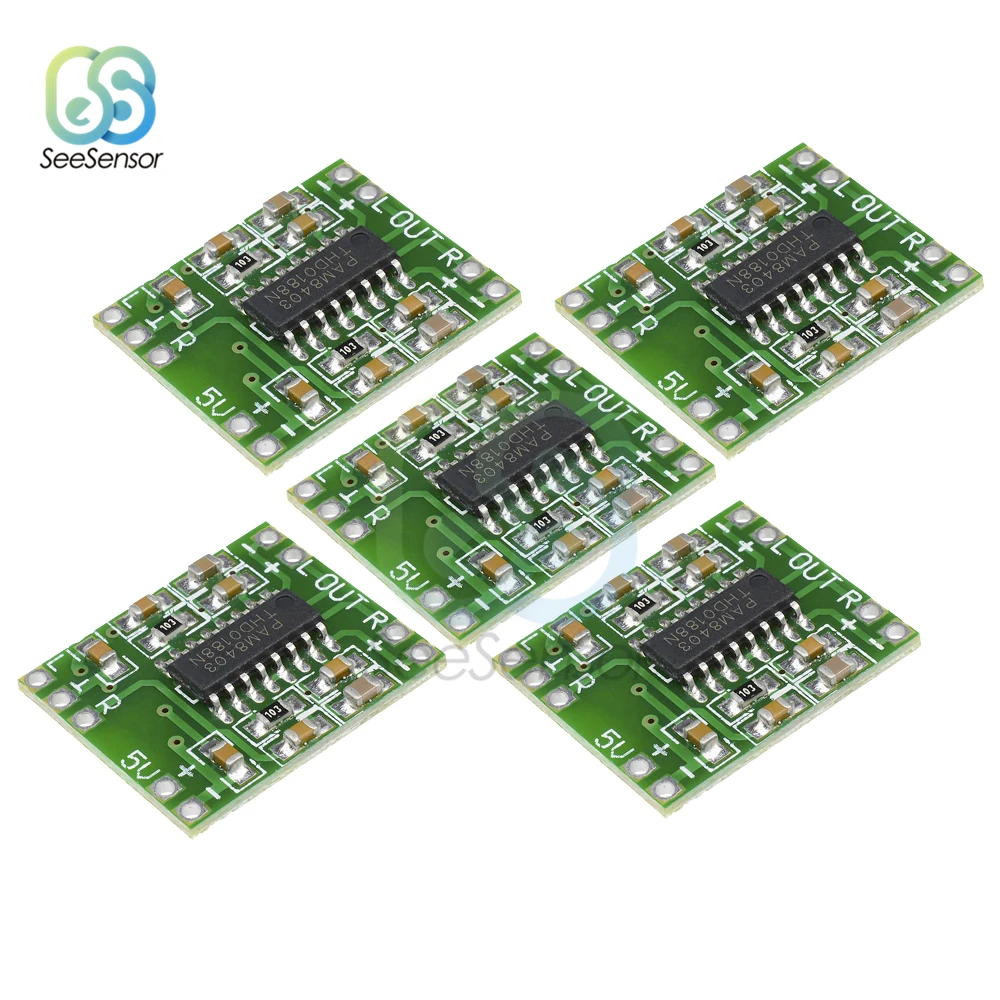 5 шт. PAM8403 мини цифровой усилитель плата 2*3 Вт Класс D Цифровой 2 в до В USB мощности