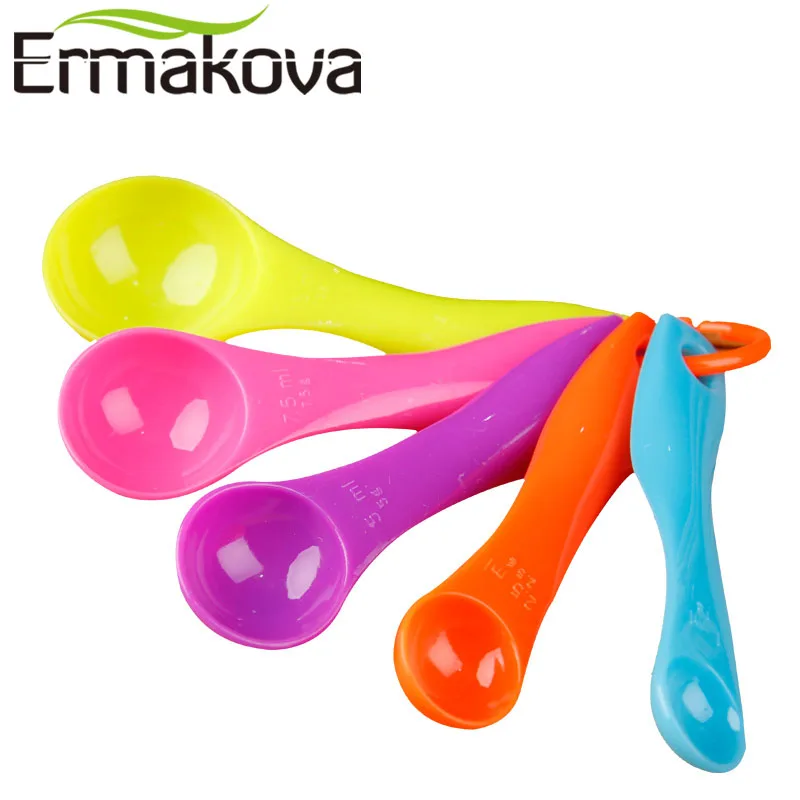 ERMAKOVA(1/2. 5/5/7,5/15 мл) мерная ложка набор из 5 Разноцветные Пластик мерная ложка для сухих жидких ингредиентов инструмент для выпечки