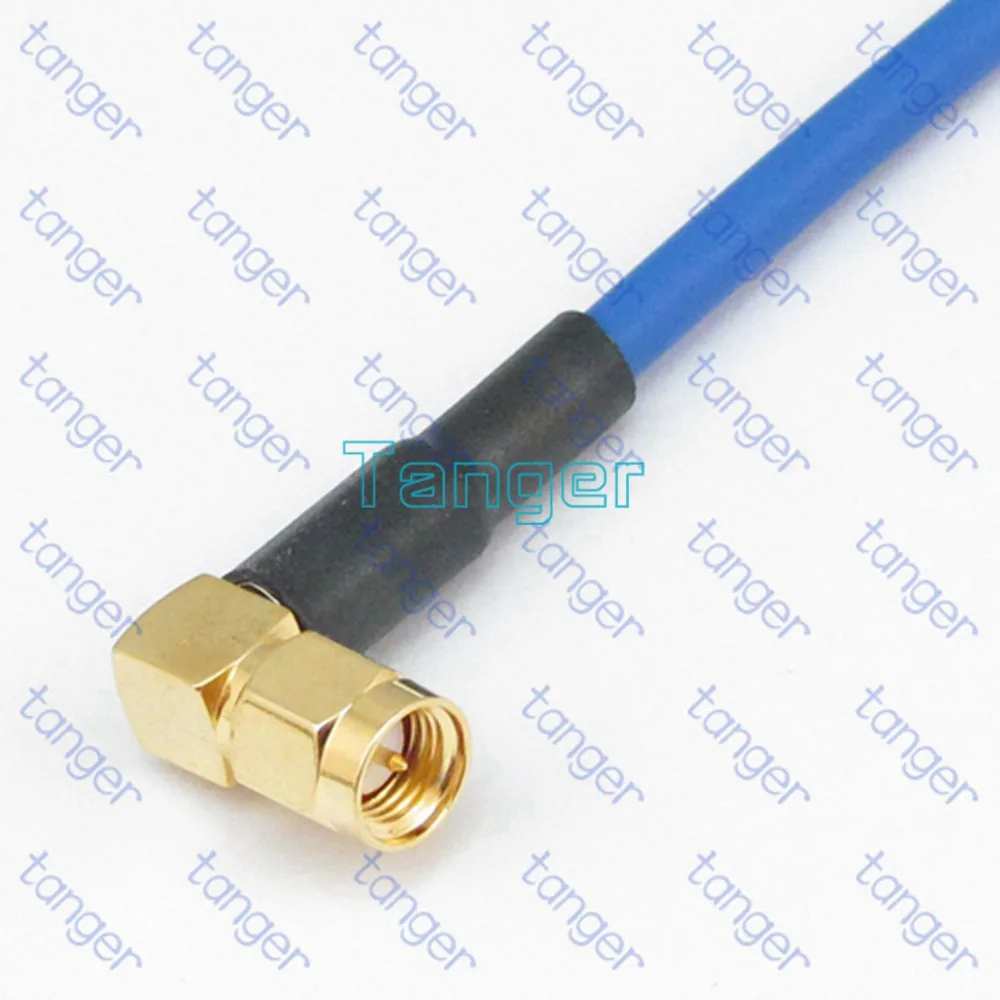 RF SMA male right angle to female connector with RG402 RG141 RG-402 Coaxial Jumper blue cable 8inch 8&quot 20cm Low Loss Coax |