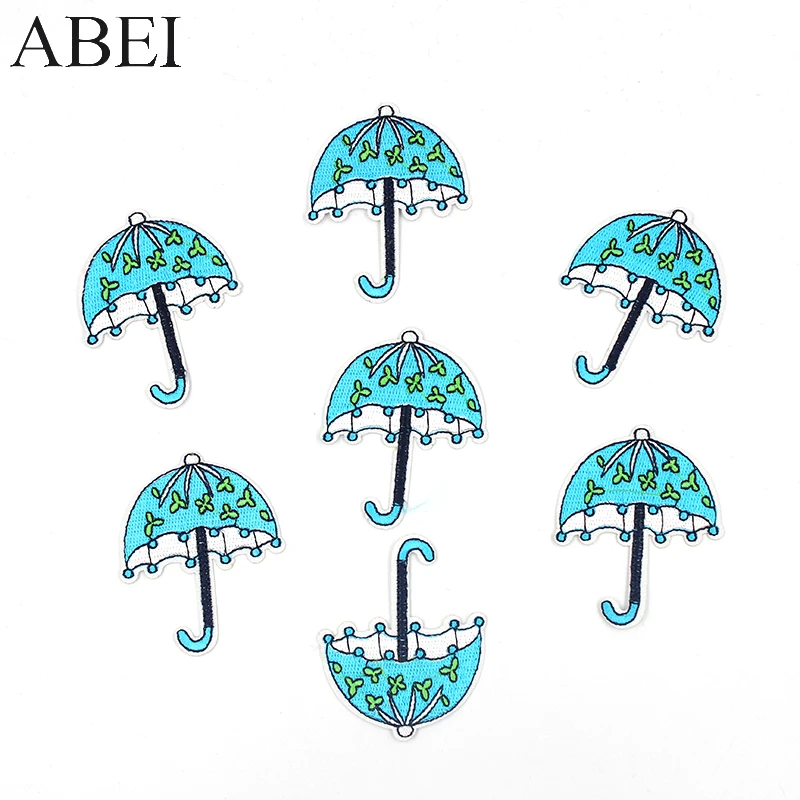 10 шт./лот вышитые голубые нашивки Unbrella для одежды сумок джинсов шитья значок
