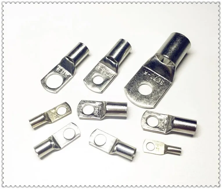 

100 шт./лот SC 4-5 5 мм болт отверстие луженая медь кабель наконечники батареи