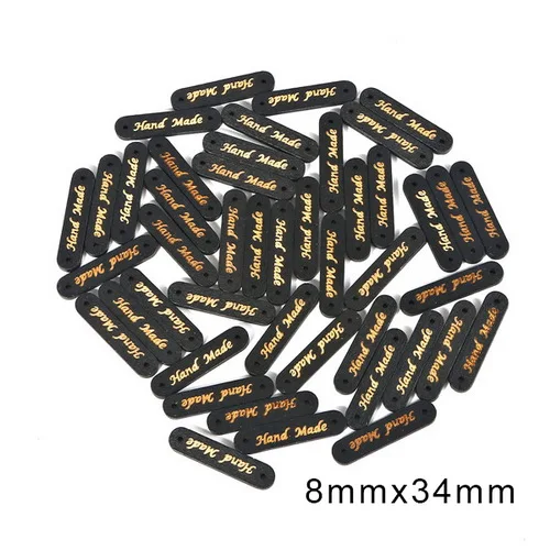 8x34mm Смешанные 50 шт. деревянные кнопки "ручной работы" бирки деревянные Швейные аксессуары для одежды ручной работы Скрапбукинг Ремесло сделай сам - Цвет: 8x34mm