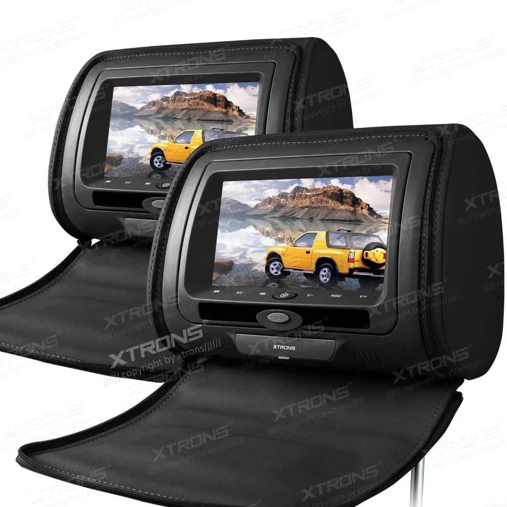 Черные мониторы XTRONS 7 дюймовый цифровой экран молния Автомобильный подголовник