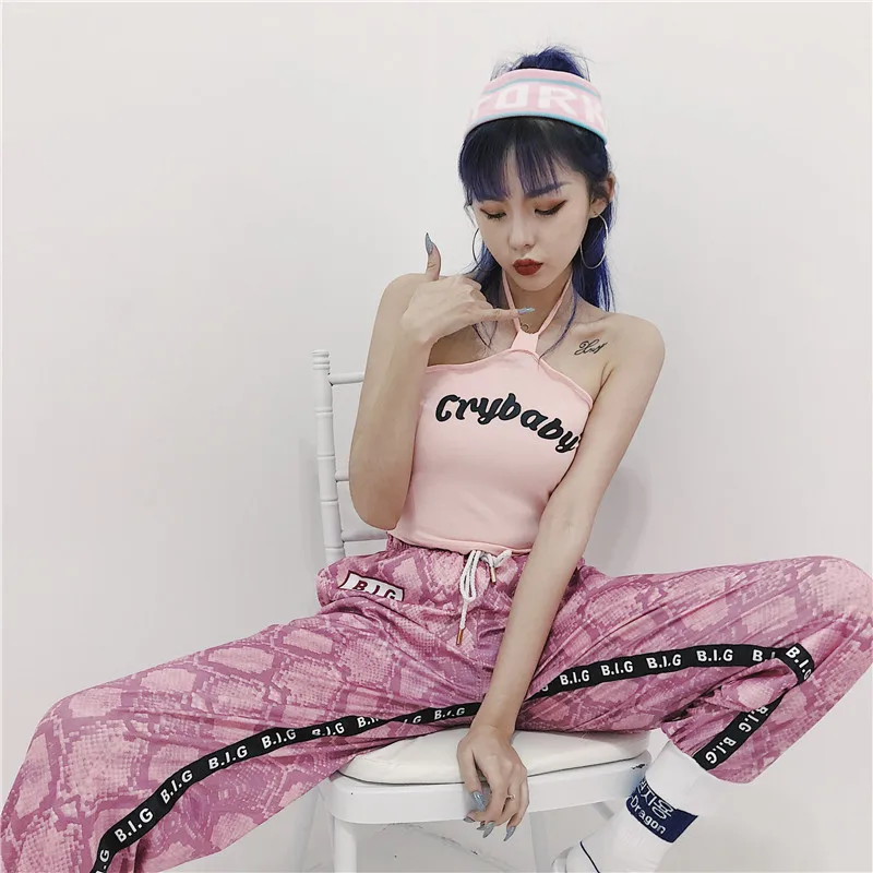 2019 Новый Harajuku Хип хоп Винтаж Змея питона узор танцевальные тренировочные брюки