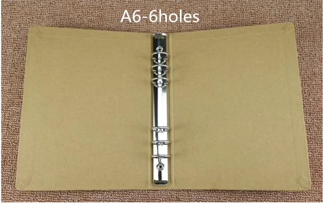 6 hole A6 Творческий Винтаж A4/A5/B5/A6 крафт папка для документов(без листов) 4 дизайна крафт связующего обувь без застежек пикантная Чехол Коробка офисные школьные принадлежности, блокноты - Color: 6 hole A6