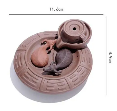 

Ceramic Millstone Smoke Backflow Cone Holder Incense Burner Cattle