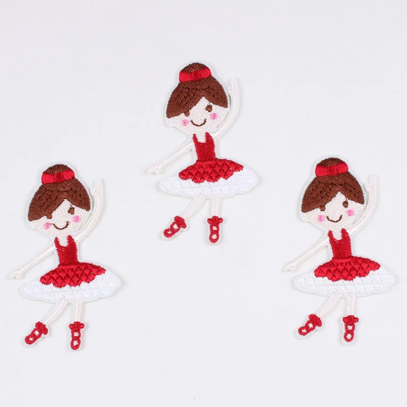 10pcs/lot Cartoon dancing Girl Patch Wholesale Price Embroidered Patches For Clothes Jeans Backpack Sewing Appliques Fabric | Дом и сад