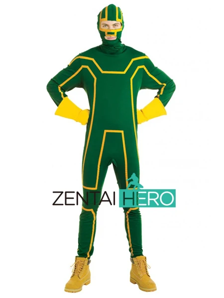 DHL мужской костюм супергероя из лайкры фильм Kick Ass косплей для взрослых карнавал