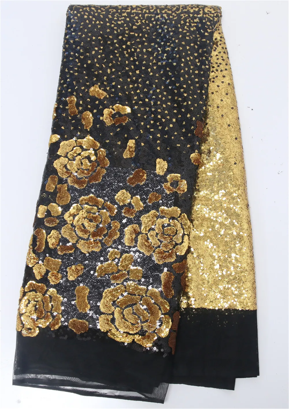 

2016 Latest African French Lace Fabric High Quality African Tulle Lace with Sequins Fabric For Wedding L8963 royal blue