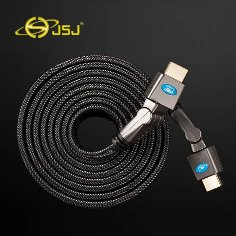 JSJ 2 0 HDMI кабель 3D видео высокой четкости 180 градусов вращающийся домашний