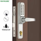 RAYKUBE пароль цифровой кодовый дверной замок механический код водонепроницаемый уличное использование врезной замок для входных дверей R-480A