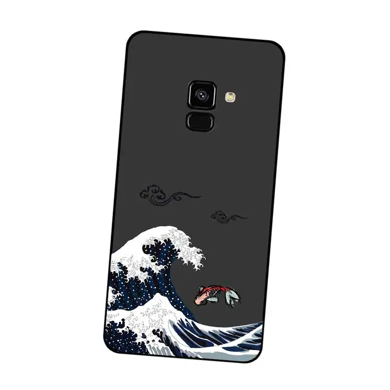 P075 большая волна черный силиконовый чехол для Samsung Galaxy J2 J3 J4 J5 J6 J7 J8 Pro Plus Prime 2018 2017 |