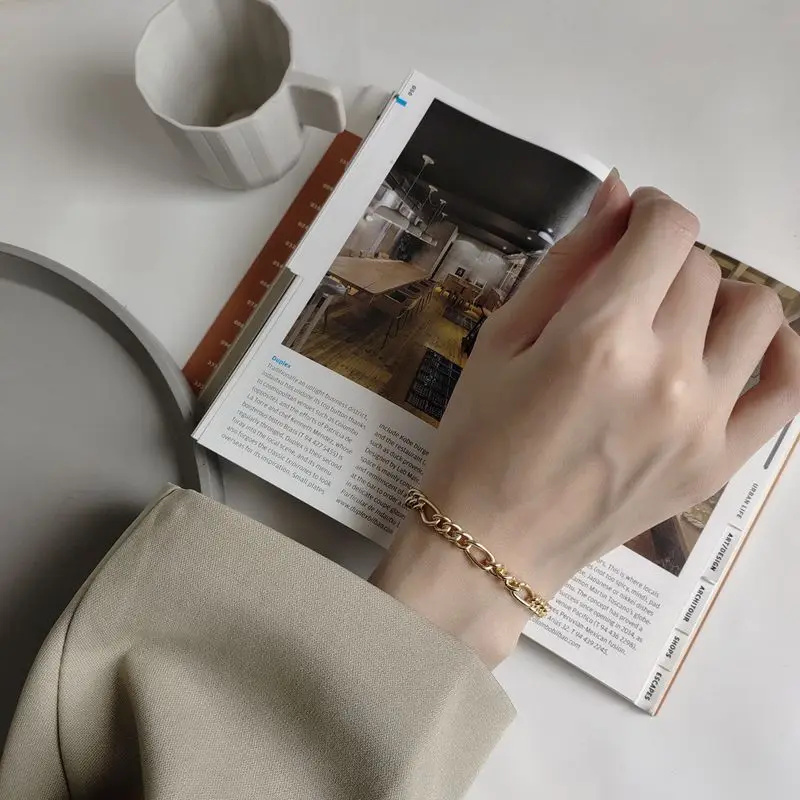 Silvology 925 пробы серебро грубо обработанная цепь браслеты текстура темперамент Элегантные корейские браслеты для женщин ювелирные изделия дружбы