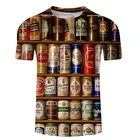 Новинка 2020, 3D футболка, Мужская футболка с принтом консервированного пива, хип-хоп, с круглым вырезом, с коротким рукавом, топы для мужчин и женщин, s-6xl