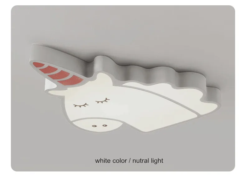 Креативная современная светодиодная потолочная люстра с единорогом для спальни, детской комнаты, дома, Dec, Потолочная люстра с поверхностным креплением