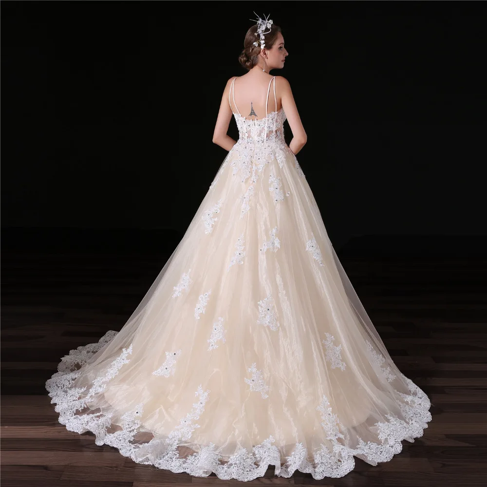 Gsbridal Милая Кружево цветок топ ручной линия свадебное платье новое поступление |