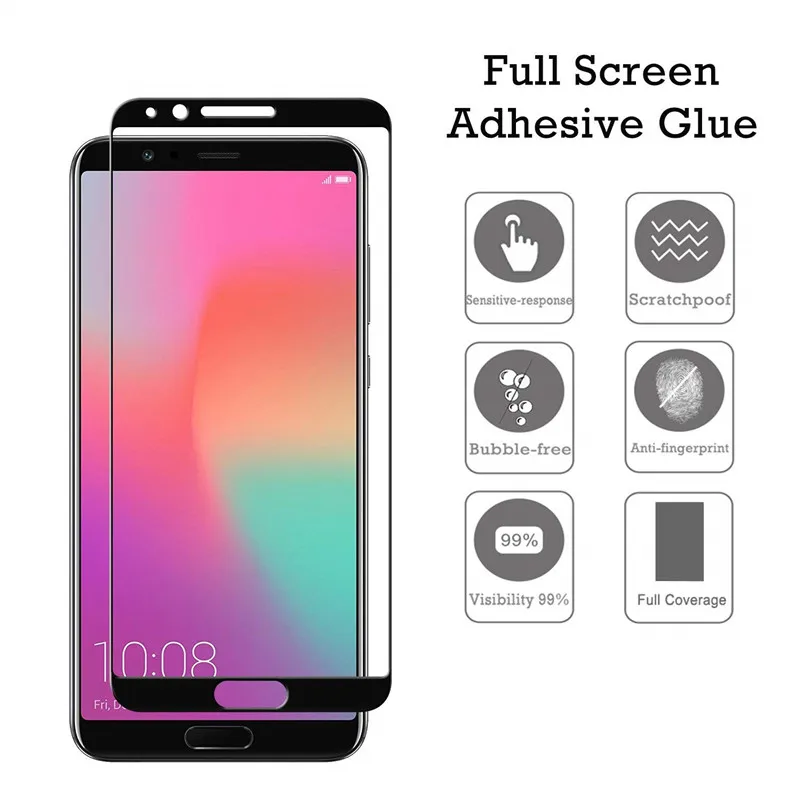 

WeeYRN 9H 2.5D Huawei Honor View 10 Honor10 Protective Glass Tempered Glass Screen Protector Huawei Honor 10 Full Coverage Glass