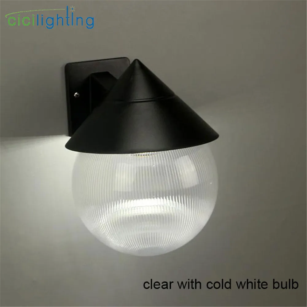 clear cold white Открытый сад 7 Вт led крыльцо Настенные светильники IP54 E27 100-240 В белый прозрачный ПВХ водонепроницаемый настенный светильник для коридора балкона лестницы двора - Испускаемый цвет: clear cold white