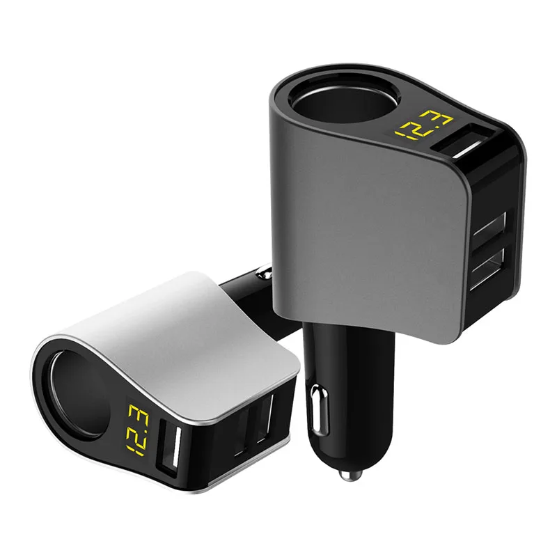 USB Автомобильное зарядное устройство Расширенный разъем для прикуривателя LED Mini