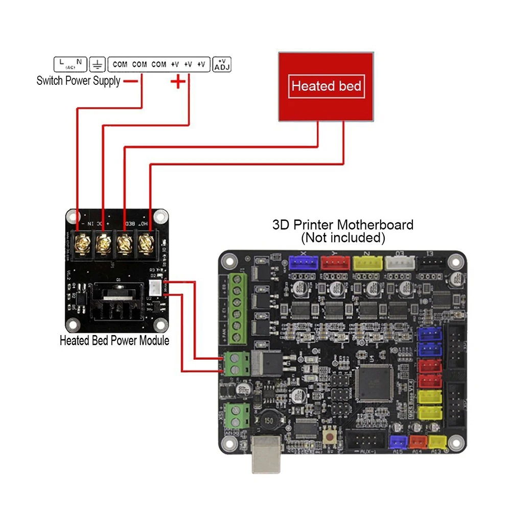 3d принтер с подогревом кровать модуль питания/hotfet MOSFET Модуль расширения inc. 2pin свинец с кабелем для Anet A8 A6 A2 Ramps 1,4