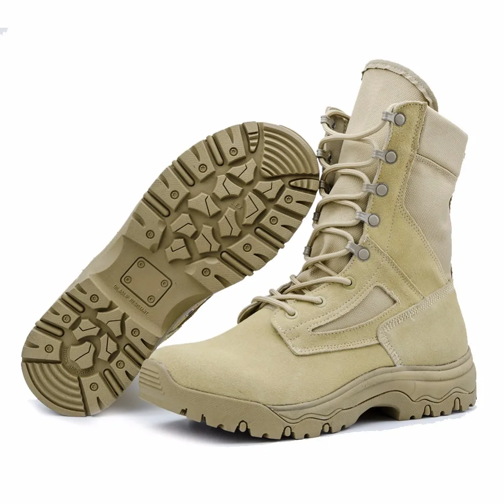 

IDS658 Men's Desert Military Tactical Boots Special Force Army Shoes Lace-up Antum/Spring Combat Ankle Boots