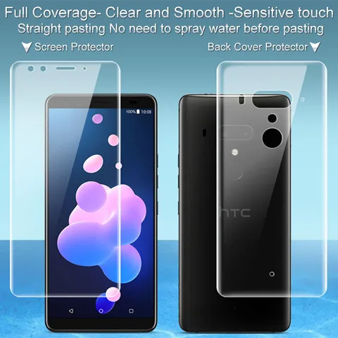 1pcs front 1pcs back Imak Hydrogel III 3 пленка для htc U12+ U12Plus защита экрана полное покрытие мягкий прозрачный Задний Передний, задний Защитный фильм - Color: 1pcs front 1pcs back
