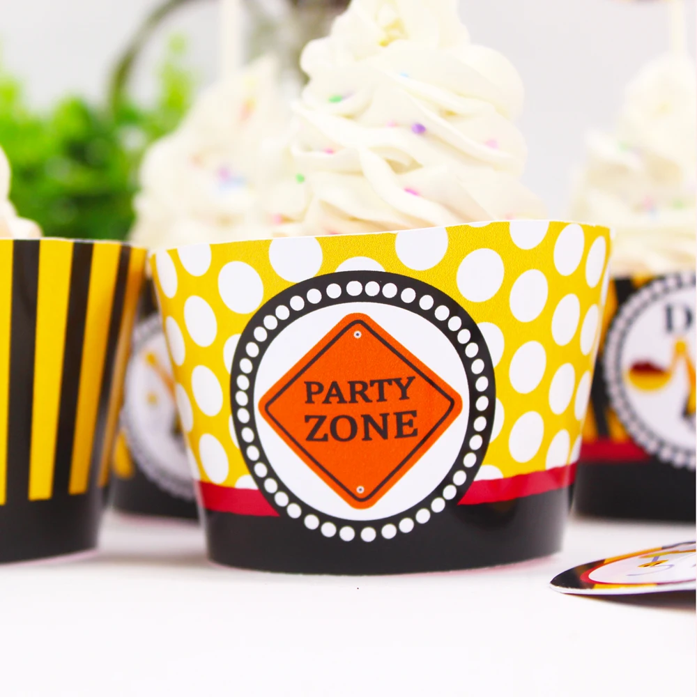 Строительный баннер строительные топперы для кексов украшения вечеринки в честь