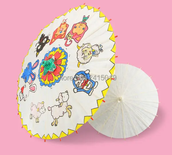 Пустые неокрашенные китайские традиционные ремесленные масляные бумажные зонты