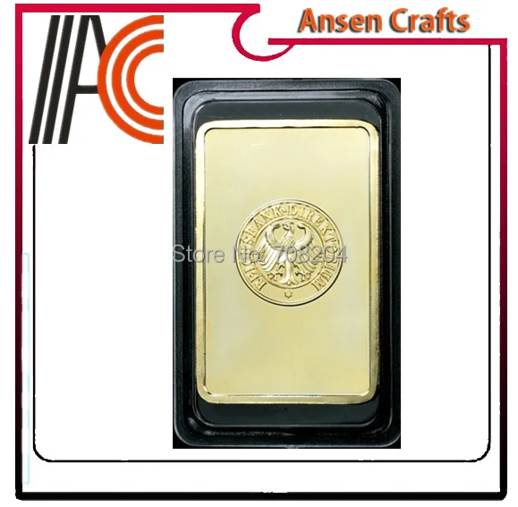 Hot Sales of Free Shipping 10pcs/lot Germany Deutsche Metal Gold Bullion Bar with 24K gold plaing |