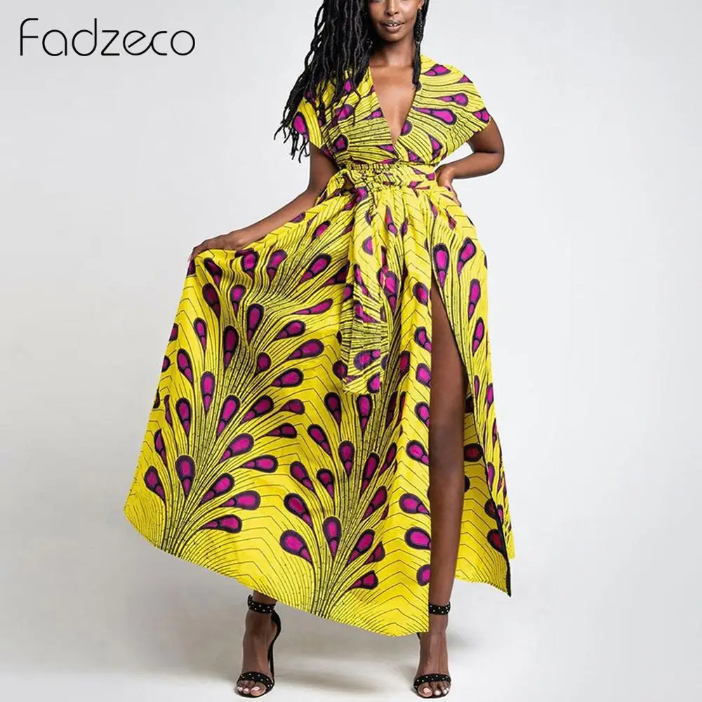 Fadzeco модное эластичное платье макси 2019 новое длинное африканские платья для