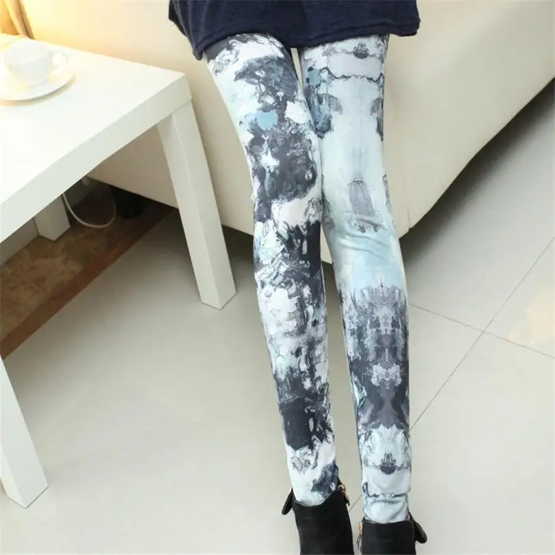 

NDUCJSI Women Trousers Print Leggings Elastic Pants Leaf Constellation Gym Sexy Fitness Leggins