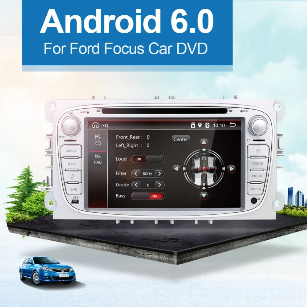 Два Din 7 дюймов dvd плеер автомобиля для FORD Mondeo S MAX C Galaxy Фокус 2 fm радио gps навигации